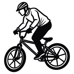 Obraz premium Dynamic BMX riders in action, perfect for apparel or decals.