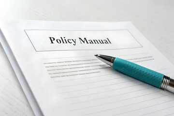 Policy Manual Document with Pen