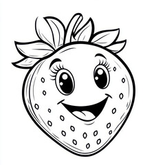 Fototapeta premium Cute Cartoon Strawberry Character Illustration