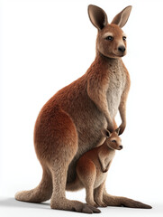 Fototapeta premium young kangaroo isolated on white