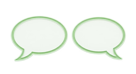 Fototapeta premium Isolated Pair of Blank Green-Bordered Speech Bubbles Communication