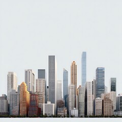 Fototapeta premium Modern city skyline illustration isolated on white background