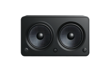 High-Quality Black Double Studio Monitor Speaker with Dual Woofer Drivers and Compact Design for Professional o Production and Home Theater Systems