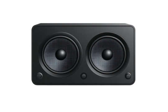 High-Quality Black Double Studio Monitor Speaker with Dual Woofer Drivers and Compact Design for Professional o Production and Home Theater Systems