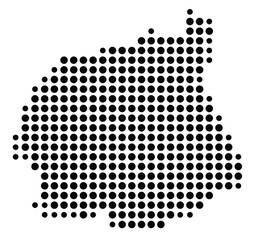 Symbol Map Of the County Ritchie (West Virginia, US) showing the County with a few black dots