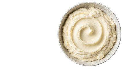 Isolated Bowl of Creamy Mashed Potatoes Comfort Food