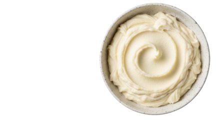 Isolated Bowl of Creamy Mashed Potatoes Comfort Food