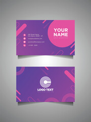 Purple business card template Free Vector