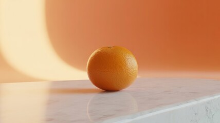 Freshly picked orange fruit on a modern marble surface with soft lighting for design