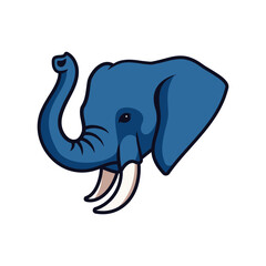 Blue Elephant Head Mascot