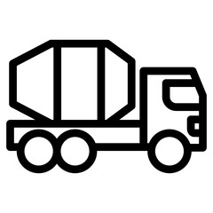 Cement Truck Outline Icon