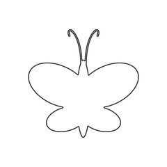 Simple cartoon butterfly outline – flat vector illustration for children’s projects