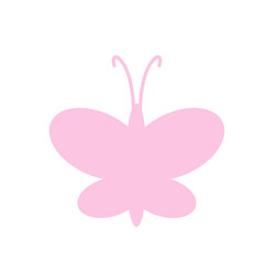 Happy silhouette butterfly character. Cute cartoon butterfly silhouette – cheerful and playful vector illustration.