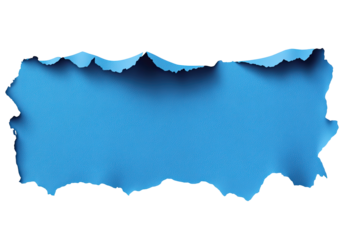 Ripped, textured, vibrant blue banner graphic