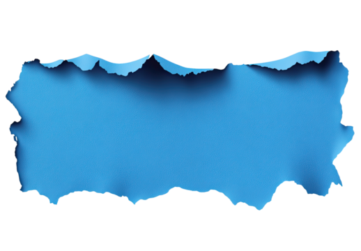 Ripped, textured, vibrant blue banner graphic