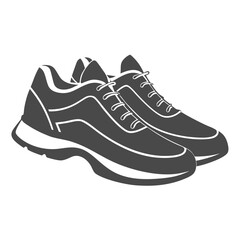 Pair of sneakers silhouette illustration