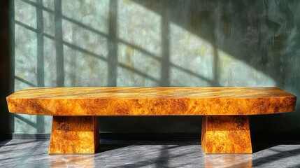 Wooden bench in modern interior