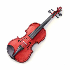 Fototapeta premium classic wooden violin with elegant curves and rich red finish, isolated on white background