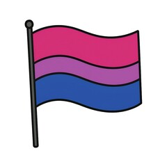 bisexual flag pride month on a white background