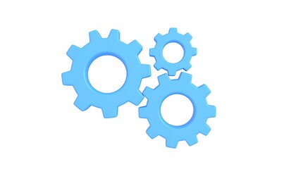 Blue gears on white background.
