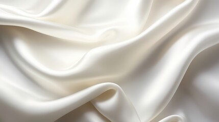 Obraz premium Smooth, elegant white silk fabric with soft folds and gentle curves, creating a luxurious and refined texture.