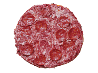 Pizza pepperoni isolated on transparent or white background, clipping path ,png 