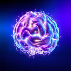 A close up of a blue and purple light
