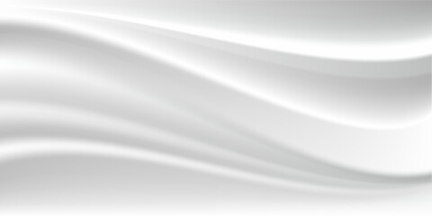 White gray satin texture that is white silver fabric silk panorama background with beautiful soft blur pattern natural.