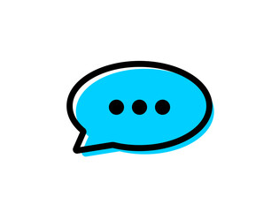 Chat blue flat icon. Speech Bubble vector symbol