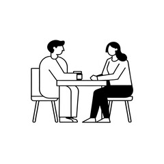 husband and wife discussing at desk