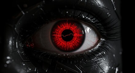 Robot Eye with Red Retina