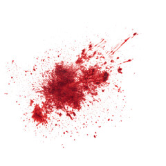 Red blood splatter stain splash isolated on transparent background, png