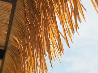 Straw roof or thatched roof, natural materials