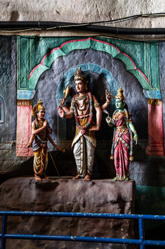 Hindu divine figures sculpture inside Batu Caves, Kuala Lumpur