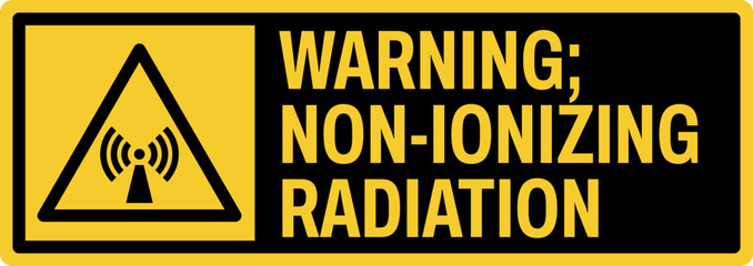 warning safety signs v3 uppercase text_warning ; non-ionizing radiation_landscape size 1/2 a4,a3,a2,a1 