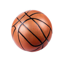Fototapeta premium Basketball with black lines isolated on transparent background, png