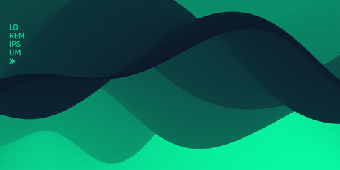 3D abstract wavy background with beautiful gradient colour transition. Dynamic wave. Vector illustration for banner, flyer, brochure, booklet, presentation or website design.