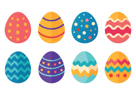 Colorful Easter Egg Designs A Collection of 8 Unique Patterns