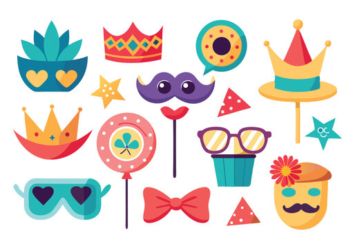 Fun Party Photo Booth Props Crowns, Masks, Mustaches, and More!