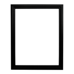 Elegant black picture frame, isolated on transparent background, png