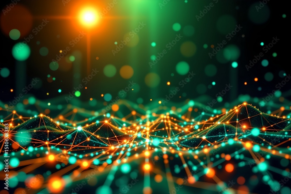 Poster abstract technology background with connecting dots and lines network concept data technology, posit