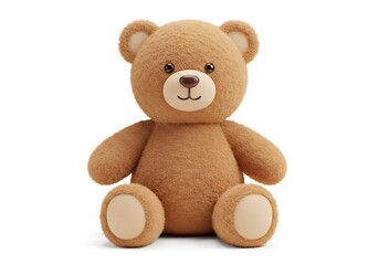Fototapeta premium Cute 3D Cartoon Teddy Bear Icon for Kids & Education – White Background