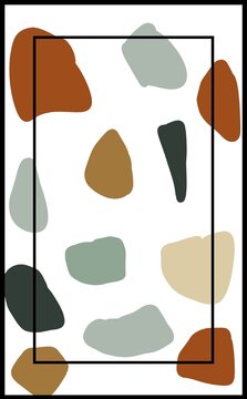 Minimal Abstract Shapes in Soft Natural Colors with Clean Border Design. Artwork