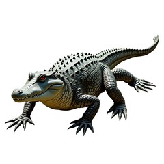Fototapeta premium Realistic Crocodile Isolated on Transparent Background PNG