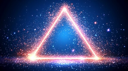 Abstract glowing triangle background