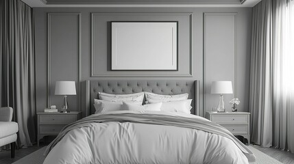 Cozy Luxury Bedroom Classic White Pattern Walls