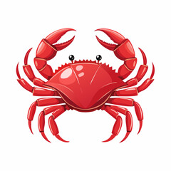 Crimson Crab Vector: A meticulously crafted vector illustration of a vibrant red crab, showcasing its detailed anatomy and striking color against a pure backdrop.