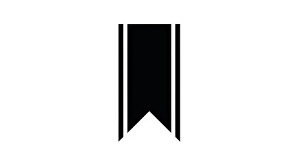Clean black icon of a bookmark with straight sides and a pointed bottom, perfect for reading apps, saving content, or favorite markers.