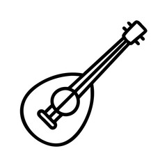 Mandolin icon, simple line art design, for music websites