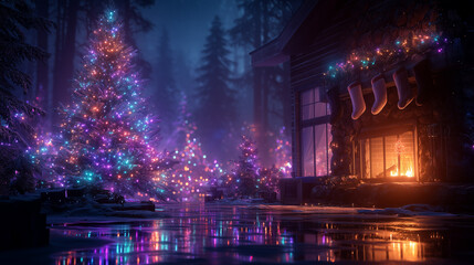 christmas tree in the night